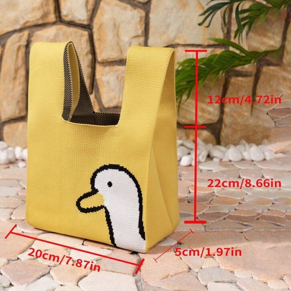 TOTE Yellow Duck Bohemian Crochet • Spring Boho Vest Bag NWOT 💛✨💛 - Picture 2 of 10
